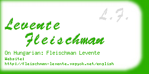 levente fleischman business card